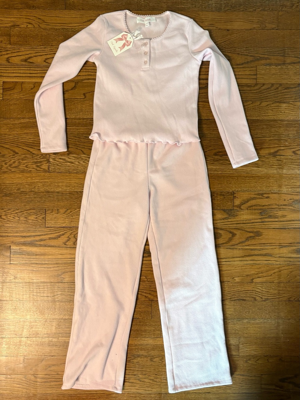 Pink Republic Light Pink Ribbed Henley Pajama Top NWT